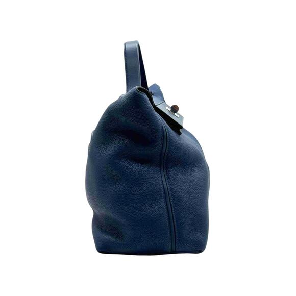 Hermès Maurice & Swift Leather 24/24 35 Top Handle Bag In Blue - Picture 4 of 5